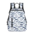 thumbnail image 1 of Honeii Blue Fish Print Lightweight Backpacks,Carry on Backpack,Durable Backpack for School, Work & Travel, 1 of 7