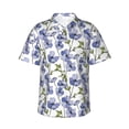 thumbnail image 1 of Honeii Blue Flax Flowers Print Men’s Hawaiian Shirt,Classic Button-Down Short Sleeve Shirt, for Beach, Vacation, and Outdoor Activities,Small, 1 of 7