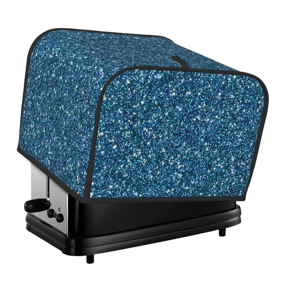 Honeii Blue Glitter Print 4 slice Toaster Cover, Two Slice Toaster Dust-proof Cover For Kitchen Small Appliance and Fingerprint Protection