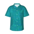 thumbnail image 1 of Honeii Blue Green Glitter Print Men’s Hawaiian Shirt,Classic Button-Down Short Sleeve Shirt, for Beach, Vacation, and Outdoor Activities,Small, 1 of 7