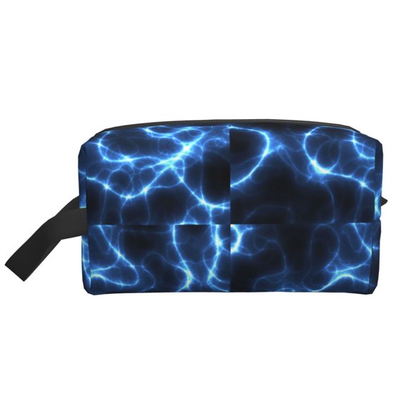 Honeii Blue Lightning Print Multi-Purpose Storage Bag,Hanging Dopp Kit,Small Toiletry Bag for Traveling for Toiletries, Makeup, and Small Essentials