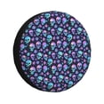 thumbnail image 1 of Honeii Blue Skull Flower Print Tire Covers, Waterproof Anti-UV Sun Snow Rain Tire Covers for Trailers, RV, Camper, SUV, Truck-17 inch, 1 of 6