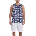 thumbnail image 1 of Honeii Blue Skull Flower print basktball shirt for men and women, Unisex basketball jersey for Theme party-Small, 1 of 6