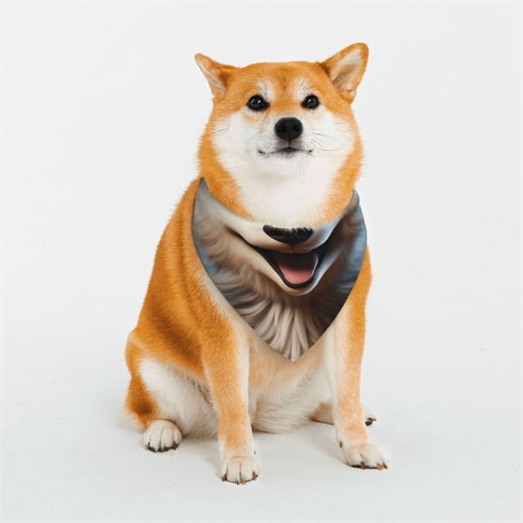Honeii Blue Sky Cute Wolf Print Pet Scarf Dog Bandanas for Dogs Triangle Dog Scarfs,Bandana Pet Cute Scarf Bibs for Small Medium Dogs and Cat-Small