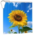 thumbnail image 1 of Honeii Blue Sky Sunflower Print Shower Curtain 72x72in,Bathroom Curtain,Waterproof Fabric Shower Curtain Set with Hooks, 1 of 3