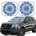 thumbnail image 1 of Honeii Blue Watercolor Print Foldable Car Sun Shade for Windshield, 2-Piece UV Protection Shade, Protects Car Interior, Ideal for Cars, Trucks, SUVs-Small, 1 of 6