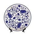 thumbnail image 1 of Honeii Blue And White Porcelain Pattern Print Elegant Bone China Decorative Plate, Porcelain Plate,Art Crafts,Ceramic Ornaments for Home Office Wall Decor-10in, 1 of 5