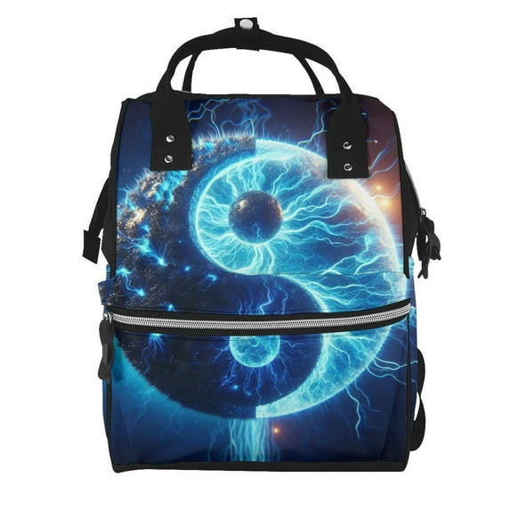 Honeii Blue Yin And Yang Pattern Mummy Diaper Bag Backpack Durable Maternity Baby Nappy Casual Shoulder Bags Travel Hiking Outdoor Pack