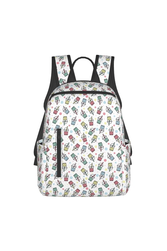 Boba Milk Tea Print Lightweight Backpacks,Carry on Backpack,Durable Backpack for School, Work & Travel