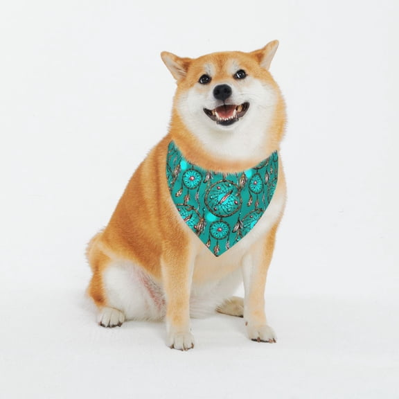 Honeii Boho Dreamcatcher Pattern Pet Scarf for Small Dogs and Cats,Washable Triangle Dog Scarfs with Adjustable Buckle,Dog Bandana-XX-Large