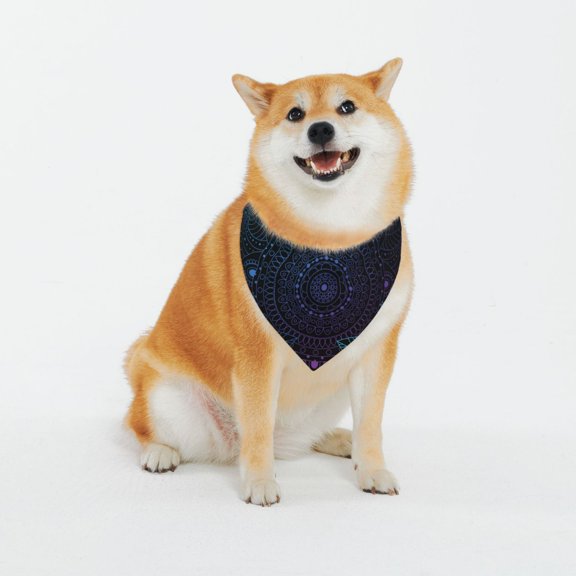 Honeii Boho Pattern Pet Scarf for Small Dogs and Cats,Washable Triangle Dog Scarfs with Adjustable Buckle,Dog Bandana-