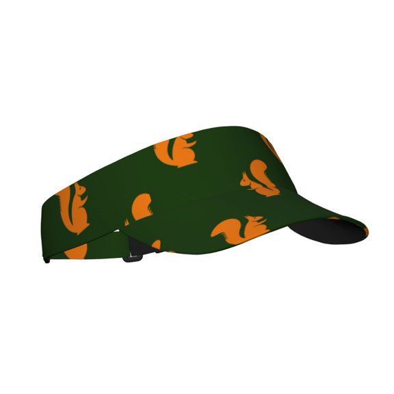 Honeii Bold Squirrel Silhouettes Print Adult Sunscreen Visor Cap, Adjustable Sun Protection Hat,Sun Visor Hats,UV Protection Outdoor Sports Golf Running Sun Caps