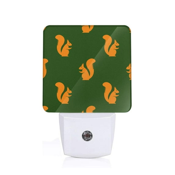 Honeii Bold Squirrel Silhouettes Print LED Night Light with Light Sensor, Night Lights Plug Into Wall,Ideal for Bedrooms and Hallways-US