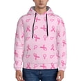 thumbnail image 1 of Honeii Breast Cancer Awareness 1 Pattern Mens Hoodies Men's Loose Sleeve Sweatshirt,Pullover Hooded Sweatshirt for Men,Essentials Hoodie-3X-Large, 1 of 7