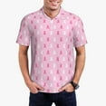 thumbnail image 1 of Honeii Breast Cancer Awareness5 print Polo Shirt, a classic short-sleeved, button-down golf shirt designed for menX-Large, 1 of 6