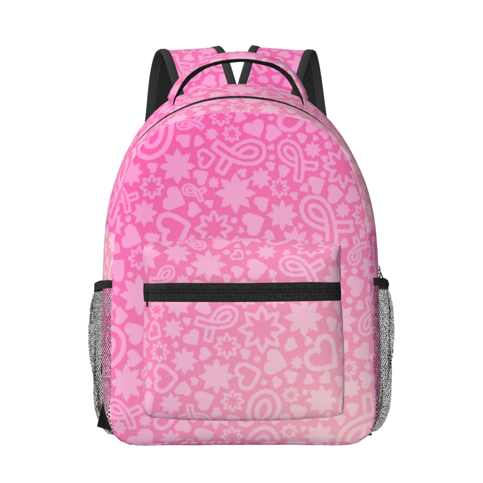 Honeii Breast CancerN Ribbons Awareness Print Backpack for School,15.6