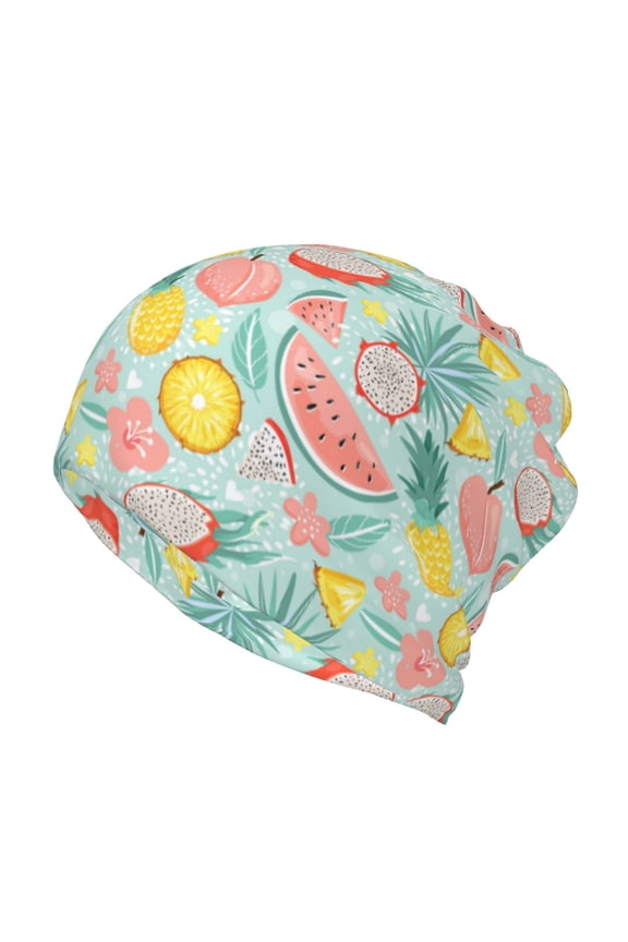 Bright Peach Print Winter Beanie Daily Hat - Thermal Polar Fleece Ski Running Hat Skull Cap for Men and Women,Beanie