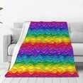 thumbnail image 1 of Honeii Bright Rainbow Print Fleece Blanket - Throw Blanket for Bed, Sofa, Couch, Camping, and Travel , Microplush Ultra Soft Warm Blanket-50"x40", 1 of 7