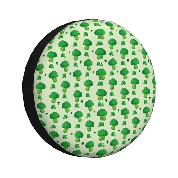 Honeii Broccoli 1 Print Tire Covers, Waterproof Anti-UV Sun Snow Rain Tire Covers for Trailers, RV, Camper, SUV, Truck-