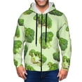 thumbnail image 1 of Honeii Broccoli 3 Print Hoodies for Men, Pullover & Full Zip, Breathable Zip up Hoodie, Sweatshirt-Small, 1 of 5
