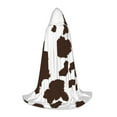 thumbnail image 1 of Honeii Brown Cow Print Poncho Cape, Cloak Coat, Snuggly Hooded Wearable Blanket, Hooded Cape For Teenagers,Halloween Costumes-Small, 1 of 7