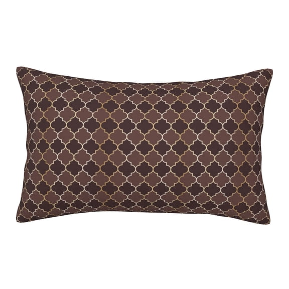 Honeii Brown Gold Grid Decorative Throw Pillow Case - Elevate Your Couch, Sofa, or Bed with Stylish Home Decor, Perfect Gift Idea-14"x20"