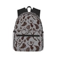 thumbnail image 1 of Honeii Brown Moose with Pinecones Print School Backpack,Casual Lightweight Travel Rucksack Daypack,Backpacks for College High, 1 of 6
