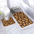 thumbnail image 1 of Honeii Brown Plaid Sunflower Pattern Bathroom Anti-Skid Pad Bathroom Mat Vintage Seamless Pattern Not-Slip Toilet Rug Set, 1 of 6