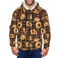thumbnail image 1 of Honeii Brown Plaid Sunflower Print Hoodies for Men, Pullover & Full Zip, Breathable Zip up Hoodie, Sweatshirt-Medium, 1 of 5