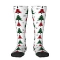 thumbnail image 1 of Honeii Buffalo Plaid Christmas Trees Print Long Socks,Novelty Design Socks Gift for Men and Women,Crew Socks,Calf Socks, 1 of 6