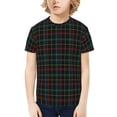 thumbnail image 1 of Honeii Buffalo Plaid Dark Green Print Kids Boy T-Shirt,Breathable Round Neck Tee,Stylish Summer Tee for Boys, for Outdoor Activities and Casual Wear, 1 of 7