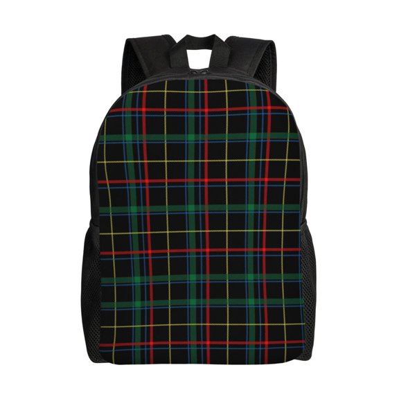 Honeii Buffalo Plaid Dark Green Print Laptop Backpack for Work, College, Travel, Daily Backpacks for Men Women, Sport Rucksack,Computer Bag