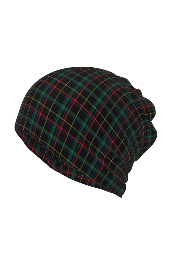 Buffalo Plaid Dark Green Print Winter Beanie Daily Hat - Thermal Polar Fleece Ski Running Hat Skull Cap for Men and Women,Beanie