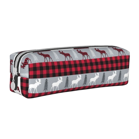 Honeii Buffalo Plaid Forest Pattern Pencil Case, Pencil Pouch, Pencil Case Small, Pencil Pouch Aesthetic, PVC Pencil Pouch, Pencil Bag, Makeup Pouch