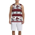 thumbnail image 1 of Honeii Buffalo Plaid Forest print basktball shirt for men and women, Unisex basketball jersey for Theme party-X-Large, 1 of 6