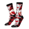 thumbnail image 1 of Honeii Buffalo Plaid Love And Gnome Print Adult Socks,Crew Socks,Casual Calf Socks,Daily Wear Socks for Men & Women, Perfect for Sports, Casual and Everyday Use, 1 of 6