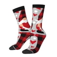 thumbnail image 1 of Honeii Buffalo Plaid Love And Gnome Print Adult Socks,Crew Socks,Casual Calf Socks,Daily Wear Socks for Men & Women, Perfect for Sports, Casual and Everyday Use, 1 of 6
