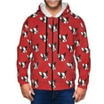 thumbnail image 1 of Honeii Bulldog Red Print Hoodies for Men, Pullover & Full Zip, Breathable Zip up Hoodie, Sweatshirt-X-Large, 1 of 5