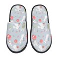 thumbnail image 1 of Honeii Bunny cartoon with easter Print Furry Slippers Bedroom Slippers for Women and Men Fuzzy Plush Comfy Faux Fur Lined Slide Shoes -Large, 1 of 8