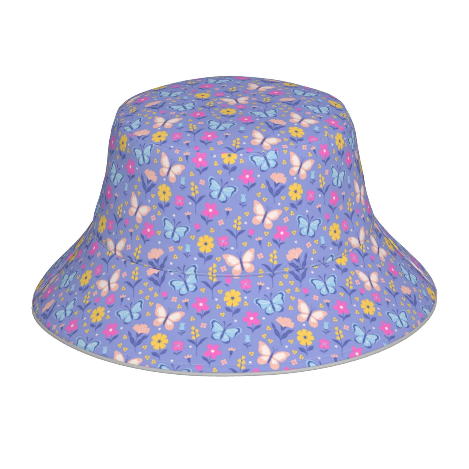 Honeii Butterflies And Flowers for Unisex Bucket Hat Waterproof Rain ...