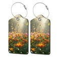 thumbnail image 1 of Honeii Butterflies In Flower Field Print Leather Luggage Tag for Suitcases,ID Tags,Bag Tags for Luggage,Functional Travel Tag-2 PCS, 1 of 5