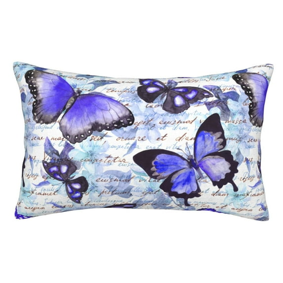 Honeii Butterflies Print Pillow Cases,Plush Throw Pillow Covers,Decorative Pillowcase for Sofa, Couch, Living Room-16"x24"