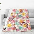 thumbnail image 1 of Honeii Butterflies and Roses Print Fleece Blanket - Throw Blanket for Bed, Sofa, Couch, Camping, and Travel , Microplush Ultra Soft Warm Blanket-50"x40", 1 of 7