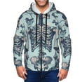 thumbnail image 1 of Honeii Butterflies Skull Bows Print Hoodies for Men, Pullover & Full Zip, Breathable Zip up Hoodie, Sweatshirt-Large, 1 of 5