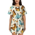 thumbnail image 1 of Honeii Butterflies for Women's Summer Pajama Set featuring Soft Short Sleeve Shirt & Matching Bottoms with Convenient Pockets for Relaxed Home Wear-3X-Large, 1 of 6