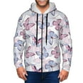 thumbnail image 1 of Honeii Butterflies in Pastel Print Hoodies for Men, Pullover & Full Zip, Breathable Zip up Hoodie, Sweatshirt-Small, 1 of 5