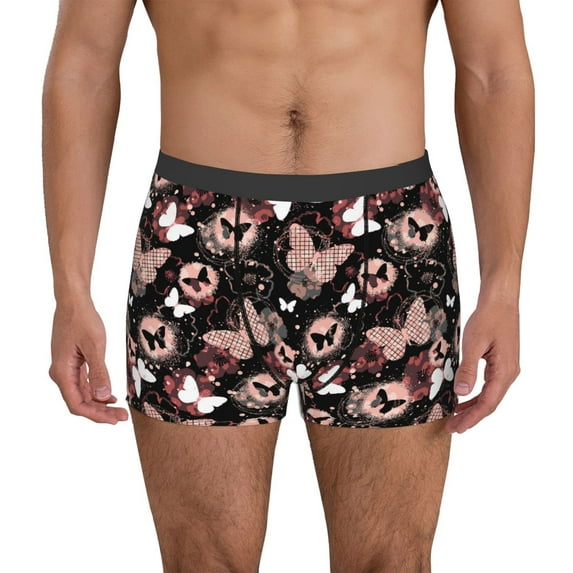 Honeii Butterflies1 Men's Underwear Boxer Briefs Pack, ComfortSoft Boxer Brief for Men, Moisture-Wicking Breathable-X-Large