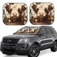 thumbnail image 1 of Honeii Butterfly Cow Barrel Print Foldable Car Sun Shade for Windshield, 2-Piece UV Protection Shade, Protects Car Interior, Ideal for Cars, Trucks, SUVs-Large, 1 of 6