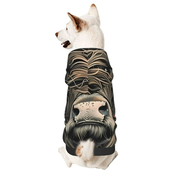 Honeii Butterfly Cow With Flowers Print Small Dog Hoodies Pet Hooded Sweatshirts Fall Winter Puppy Cat Sweaters Warm Clothes for Small Dogs Outfits Costume-Medium