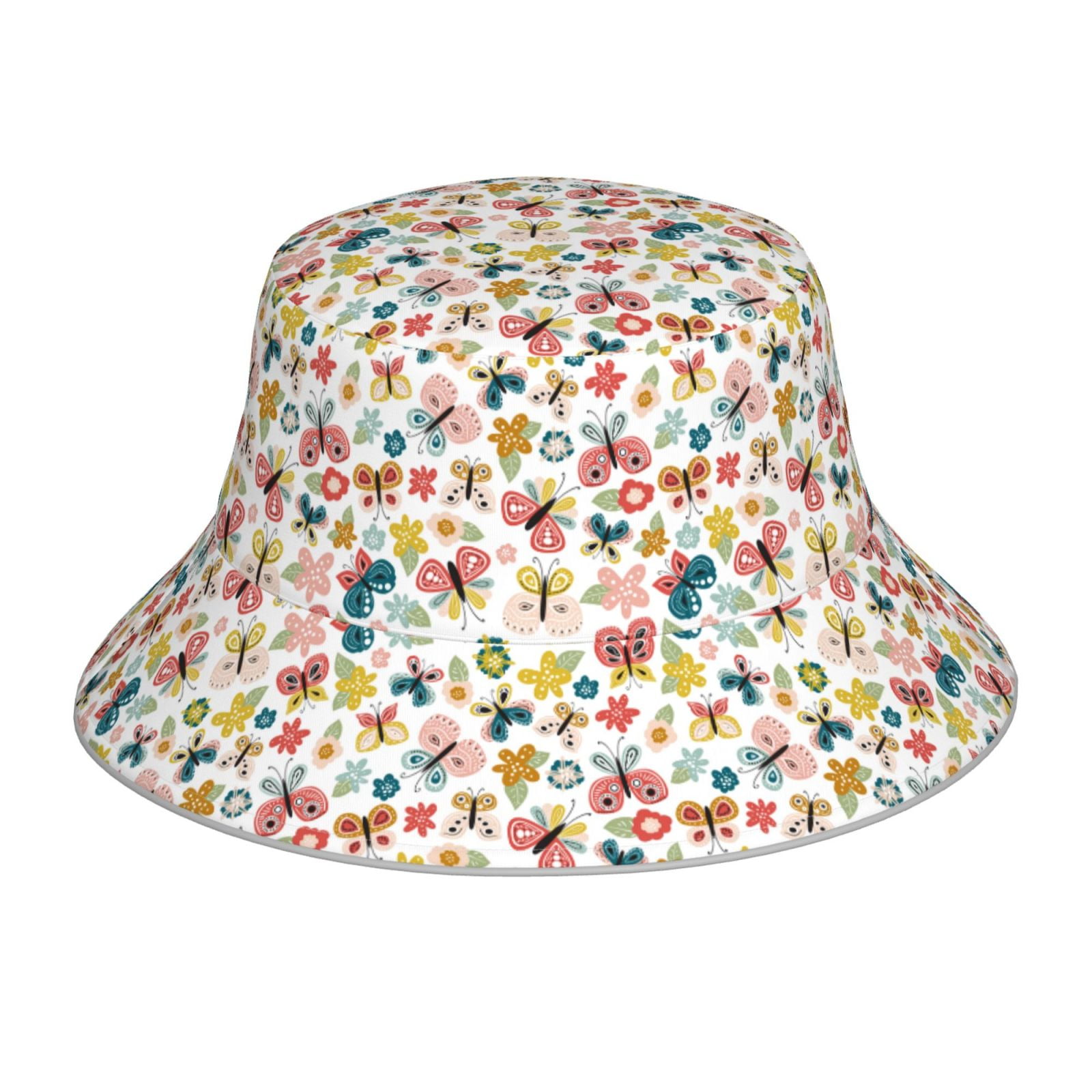 Honeii Butterfly Flowers for Unisex Bucket Hat Waterproof Rain Hat ...